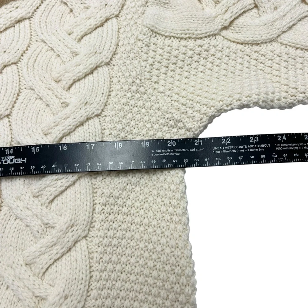 Aran Crafts NEW Cream Cowl neck Cable Knit sweater - Picture 7 of 10